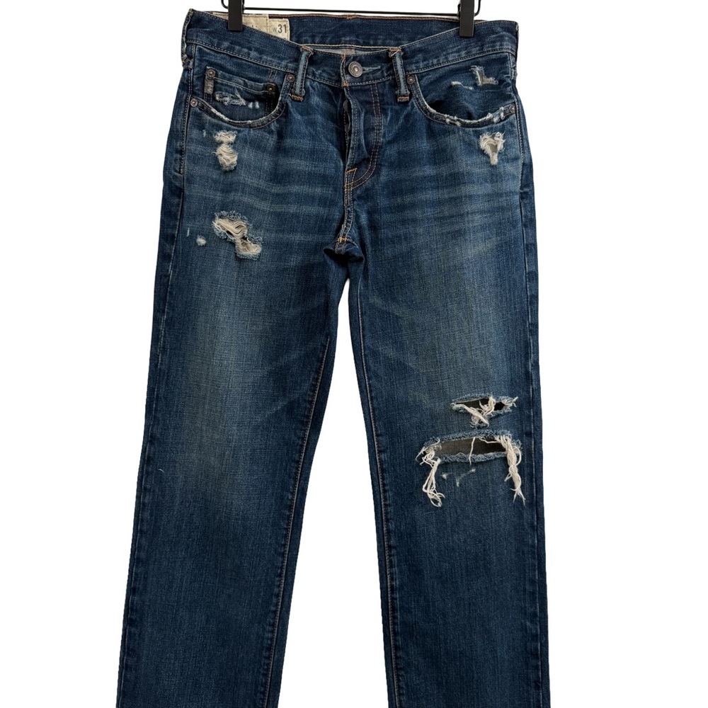 Abercrombie & Fitch Vintage Y2K Men's Ripped Dark Blue Jeans